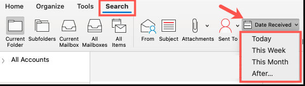 Search options